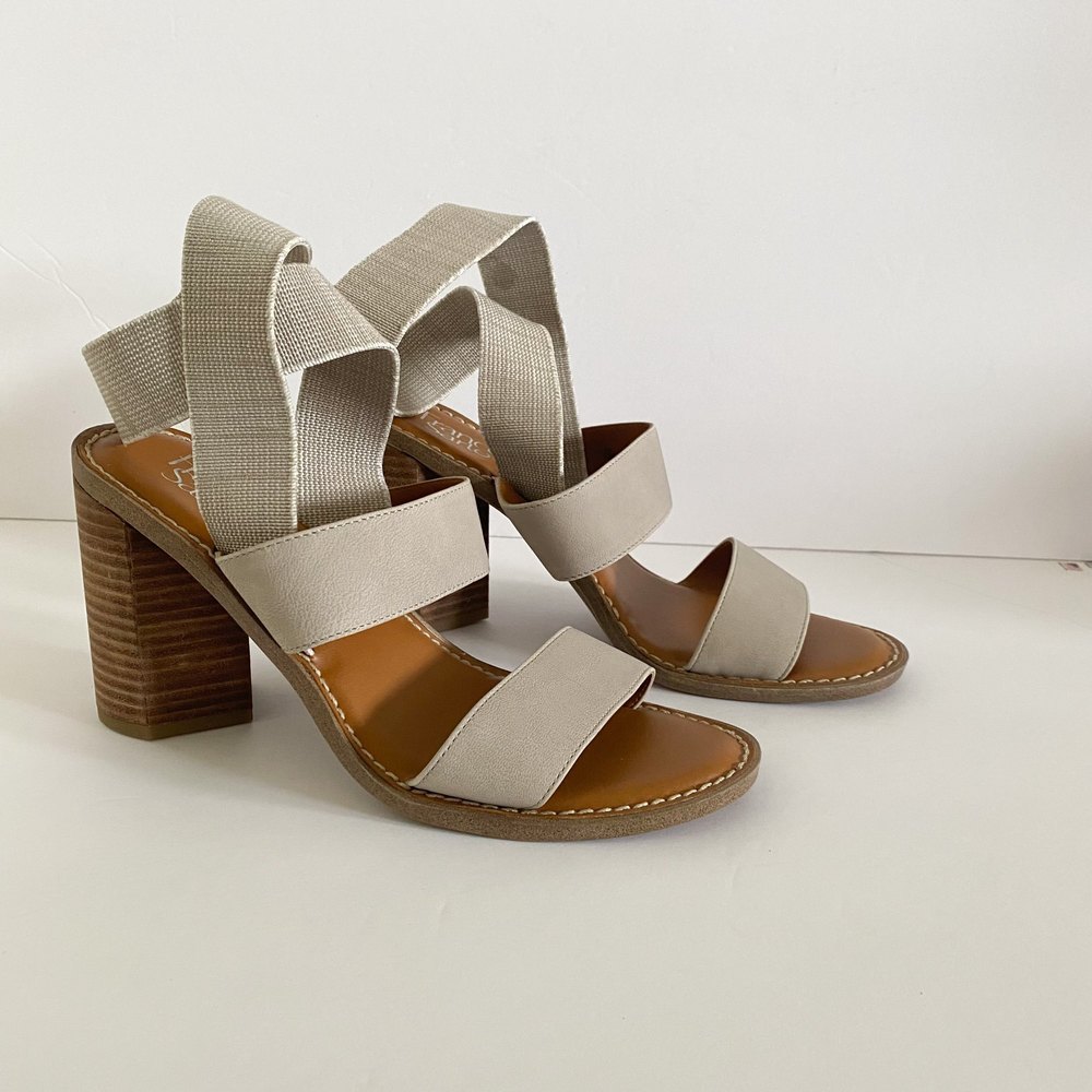 SOLD Franco Sarto Khaki Strappy Block Heel Sandal